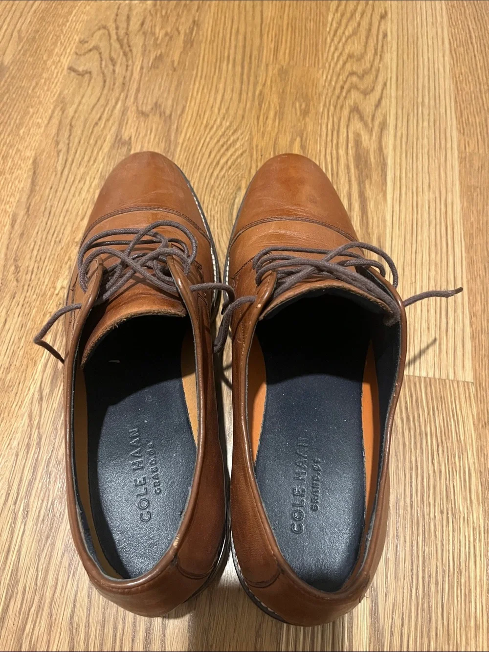 Cole Haan Men's Brown Leather Lace-Up Shoes